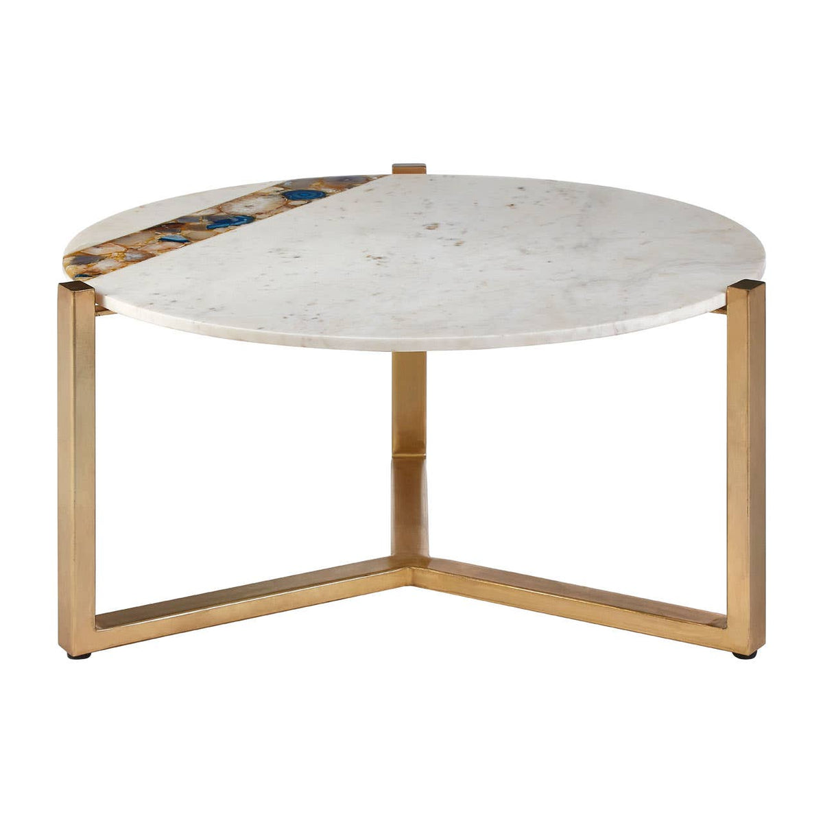 Vizzini Agate Marble Top Round Coffee Table.