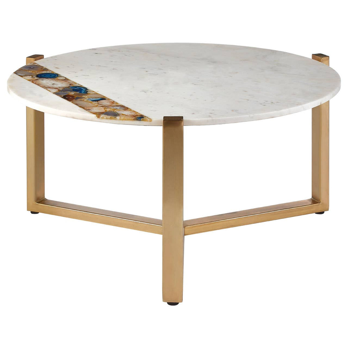 Vizzini Agate Marble Top Round Coffee Table.