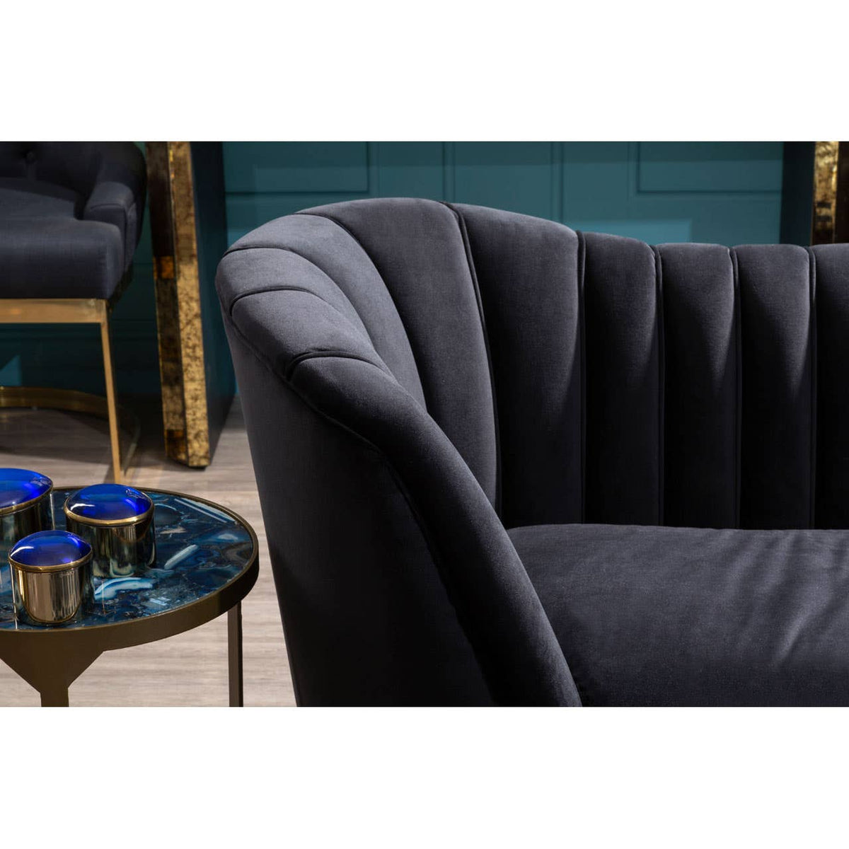 Vizzini Round Agate Side Table.