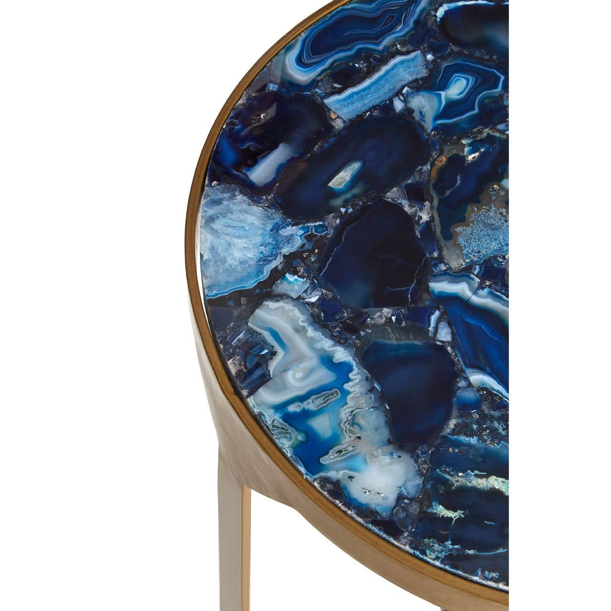 Vizzini Round Agate Side Table.