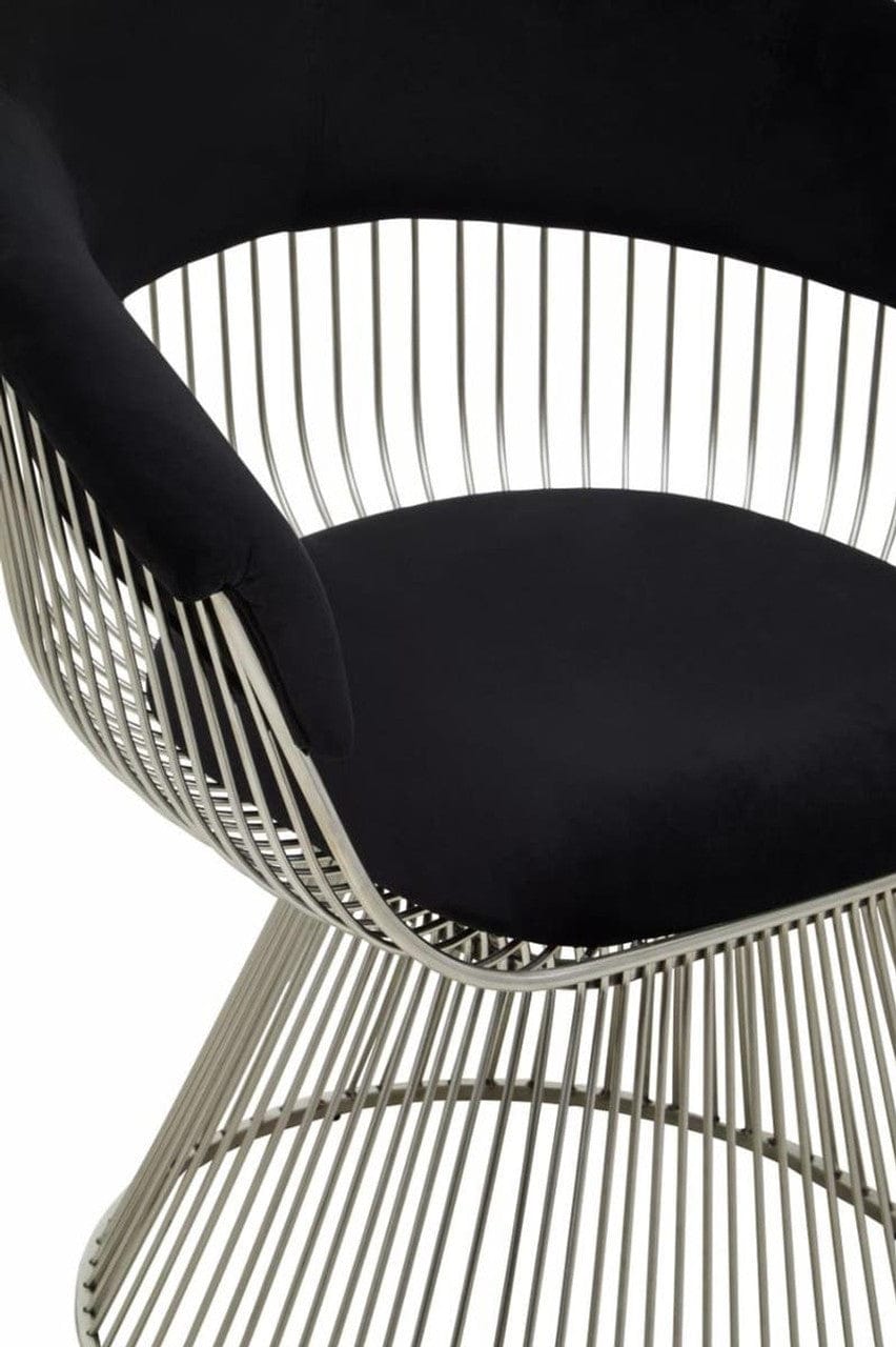 Noosa & Co. Living Vogue Black Velvet and Silver Frame Chair House of Isabella UK