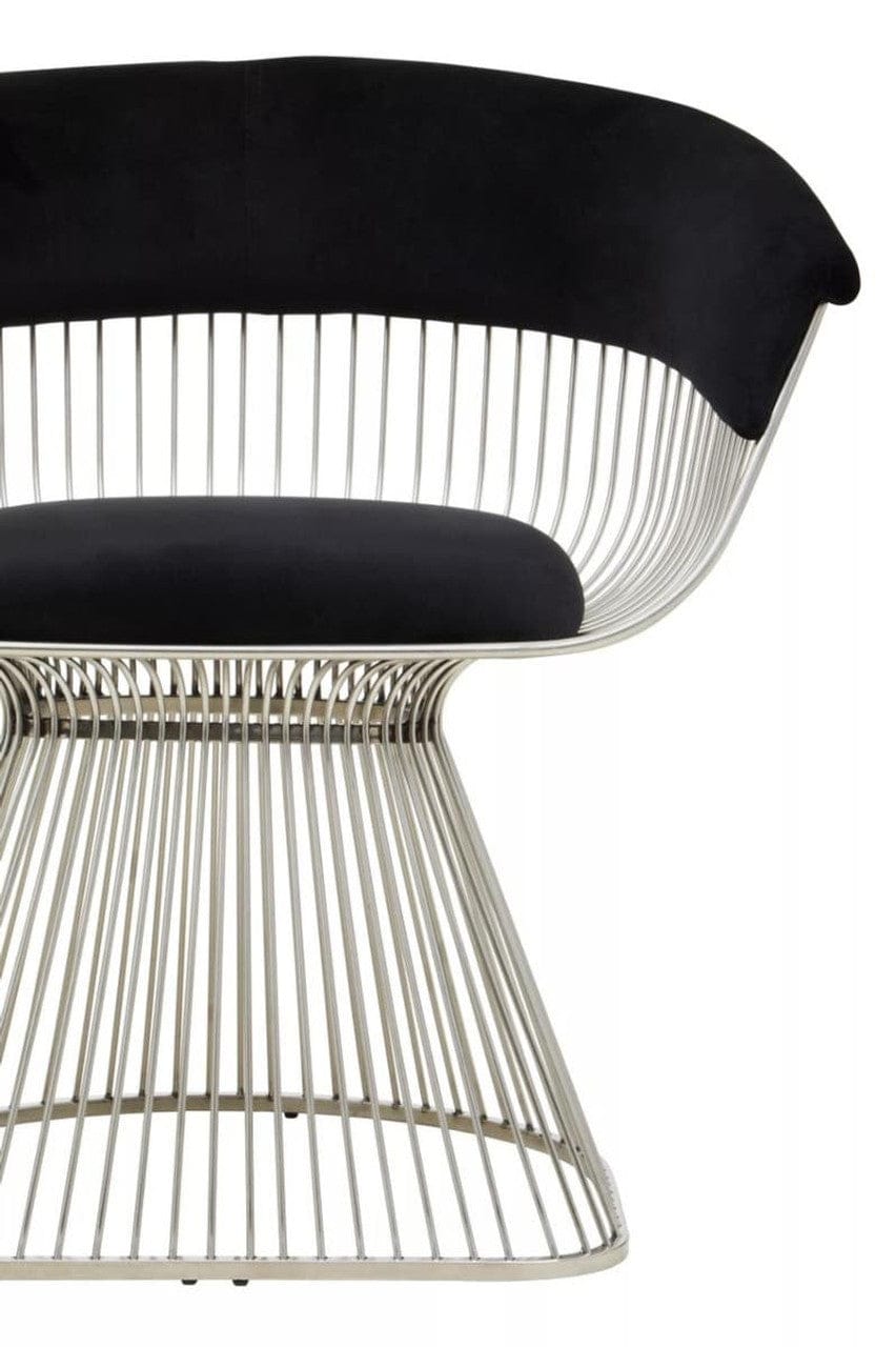 Noosa & Co. Living Vogue Black Velvet and Silver Frame Chair House of Isabella UK