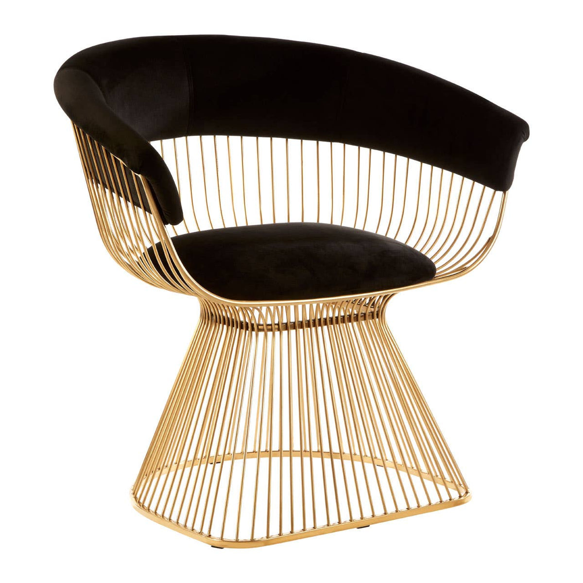 Vogue Black Velvet / Gold Finish Chair.
