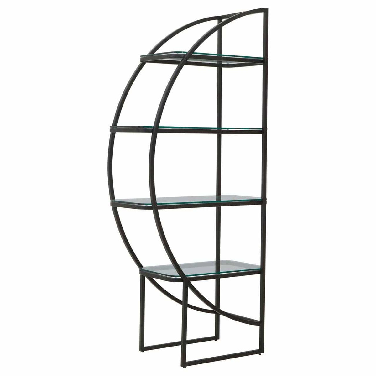 Vogue Left Half Moon Black Shelf Unit.