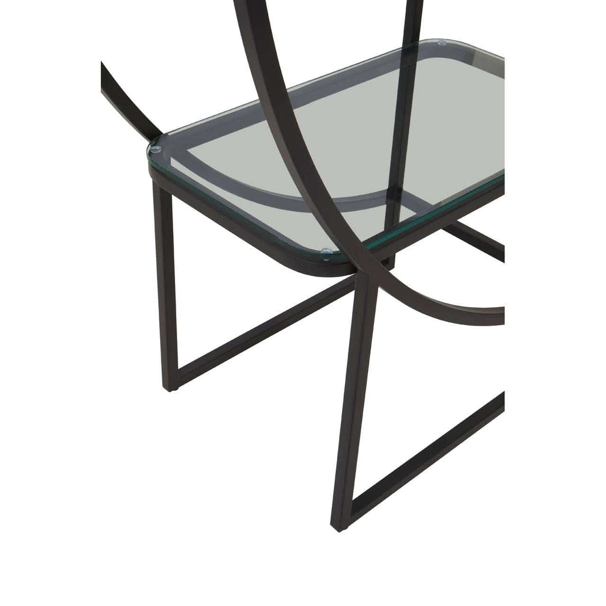 Vogue Left Half Moon Black Shelf Unit.