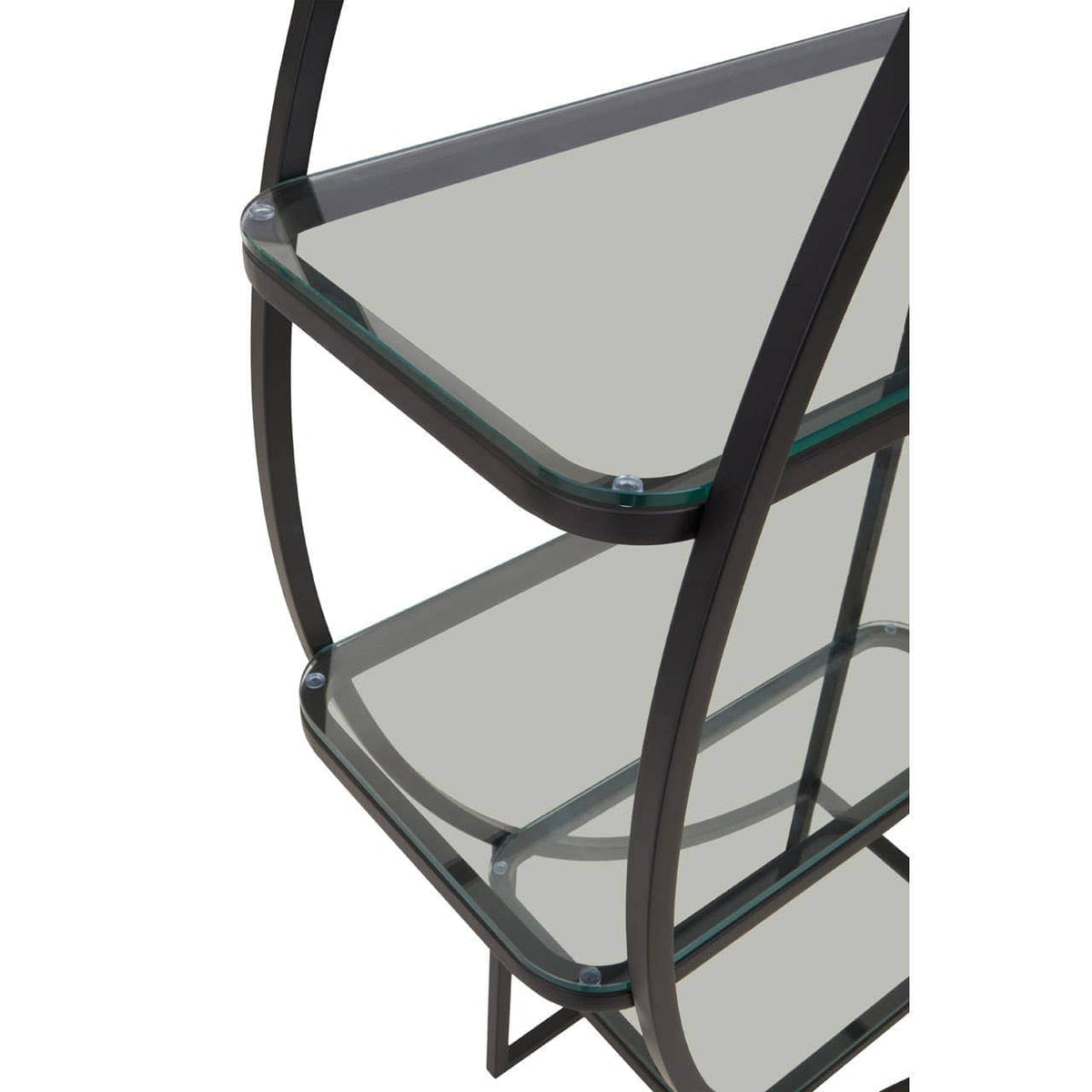 Vogue Left Half Moon Black Shelf Unit.