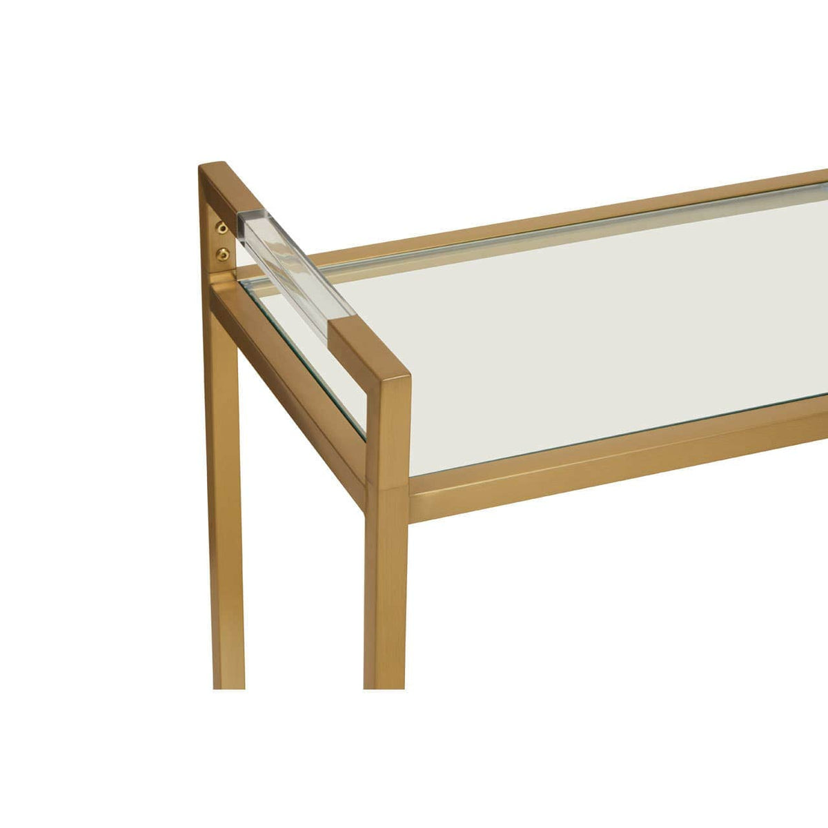 Vogue Matte Gold Console Table.