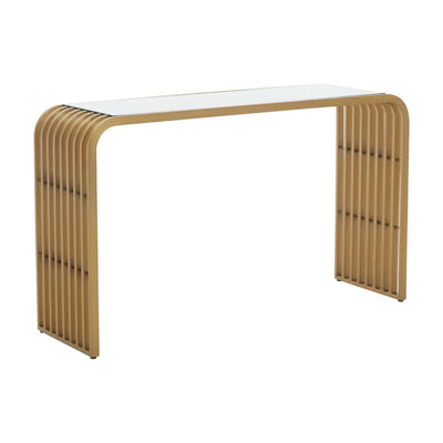 Noosa & Co. Living Vogue Matte Gold Slatted Console Table House of Isabella UK