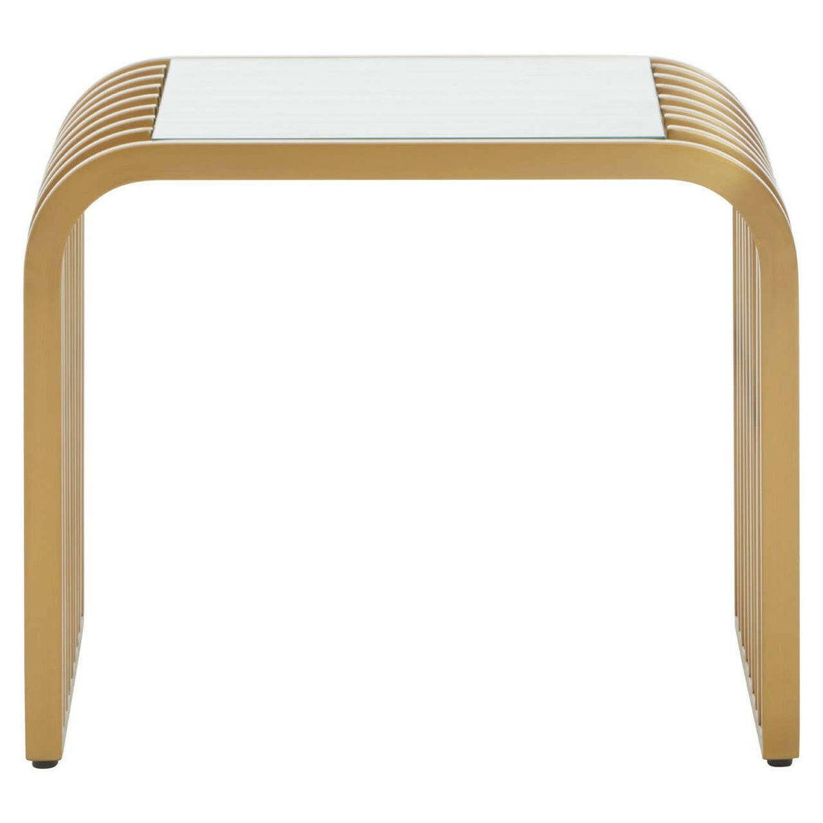 Vogue Matte Gold Slatted End Table.