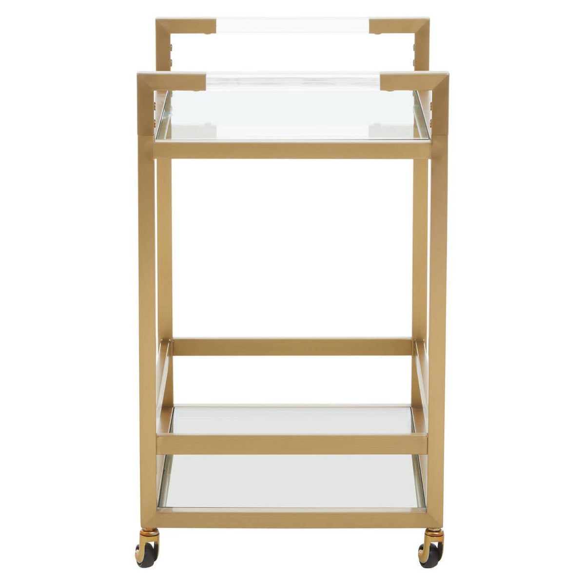 Vogue Matte Gold Two Tier Butler Trolley.
