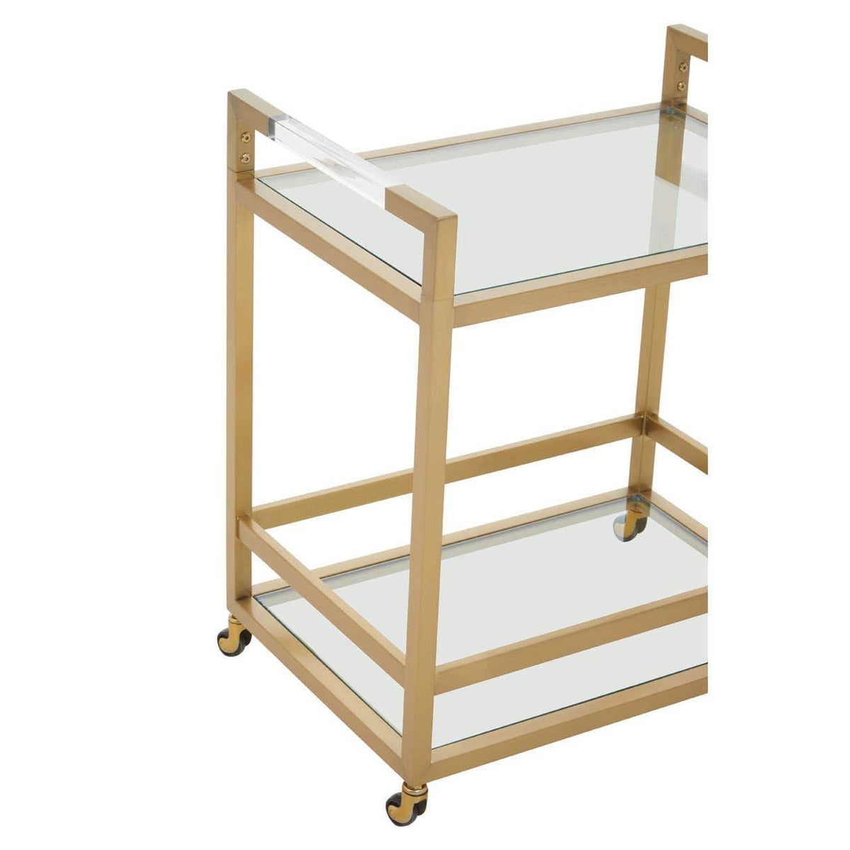 Vogue Matte Gold Two Tier Butler Trolley.