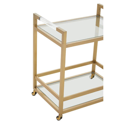 Noosa & Co. Living Vogue Matte Gold Two Tier Butler Trolley House of Isabella UK