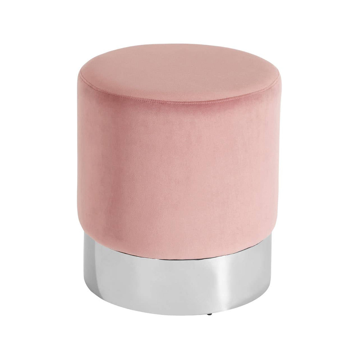 Vogue Pink Velvet Round Stool.