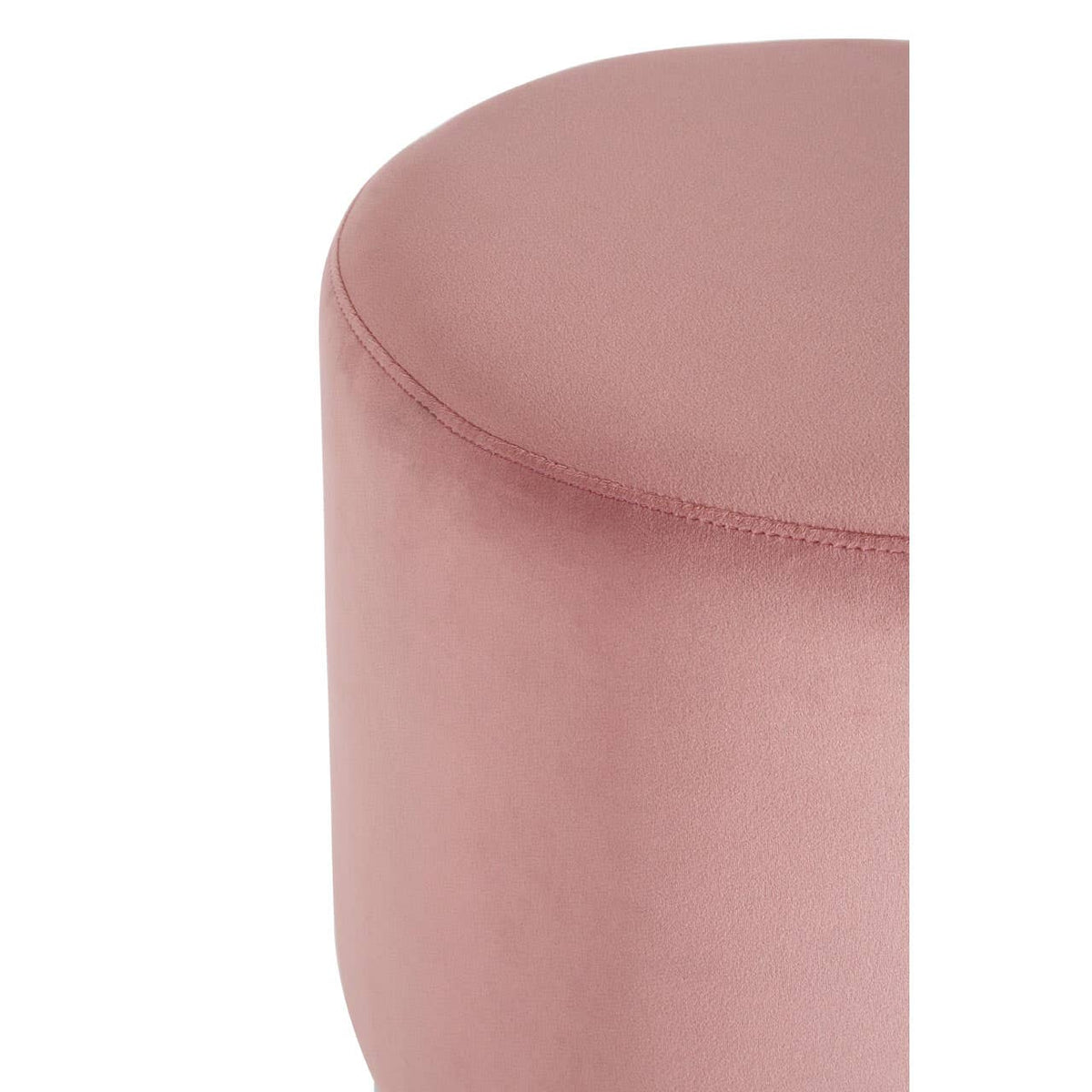 Vogue Pink Velvet Round Stool.