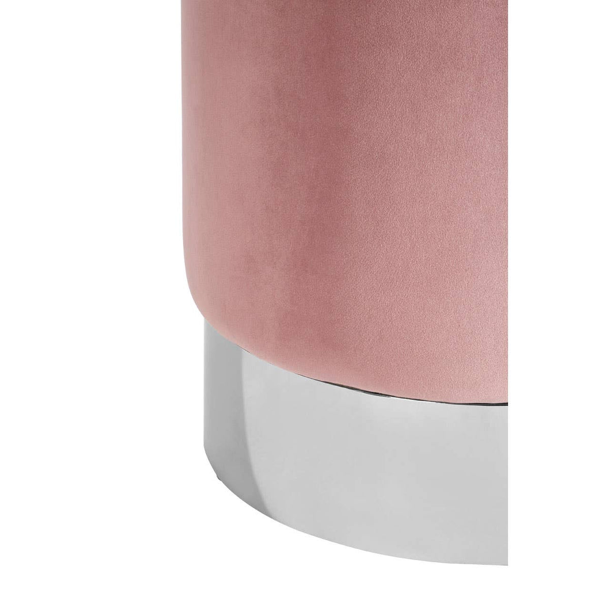 Vogue Pink Velvet Round Stool.