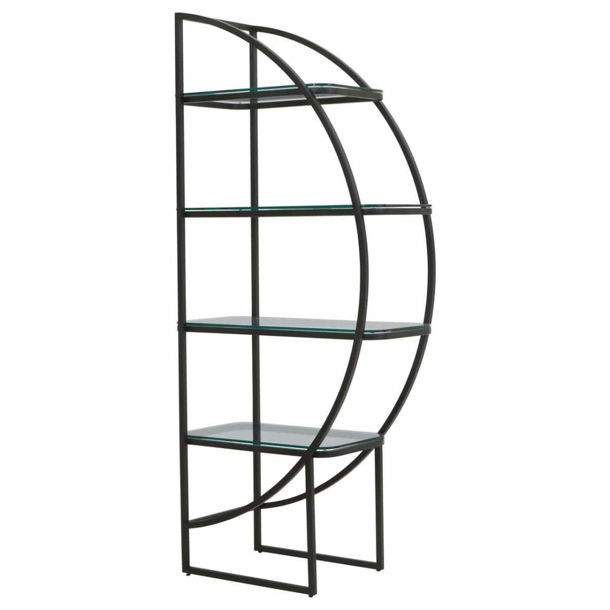 Noosa & Co. Living Vogue Right Half Moon Black Shelf Unit House of Isabella UK