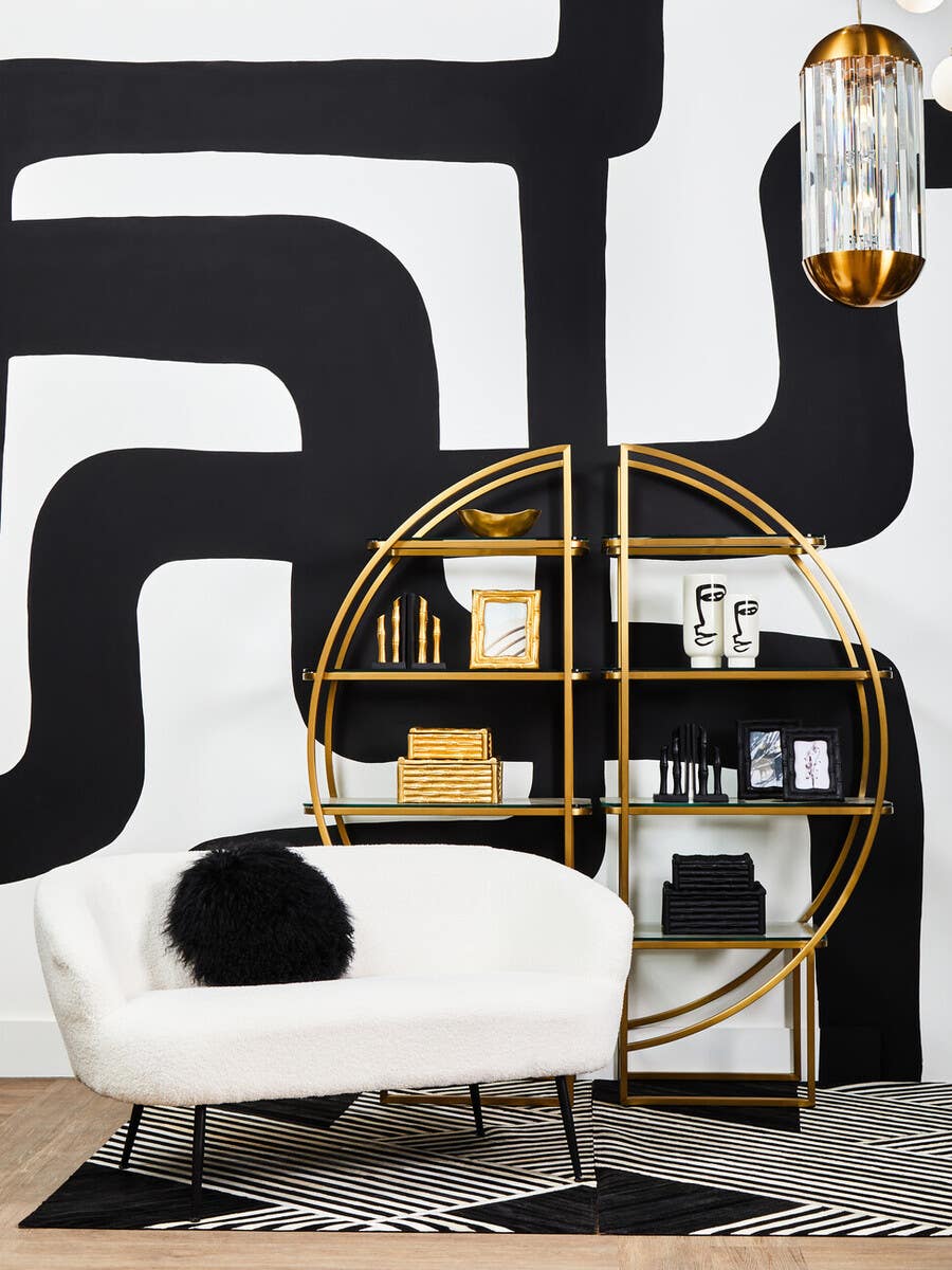 Vogue Right Half Moon Shelf Unit.