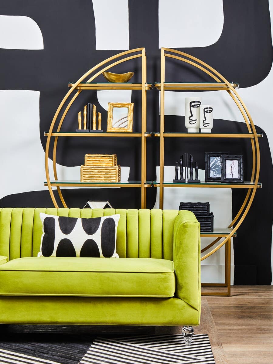 Vogue Right Half Moon Shelf Unit.