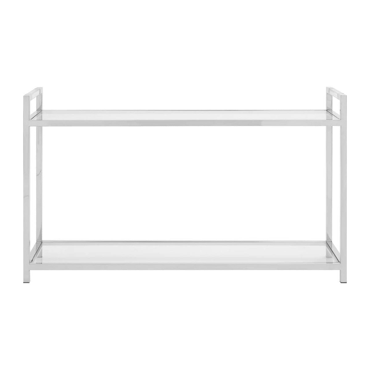 Noosa & Co. Living Vogue Stainless Steel Console Table with Glass Top House of Isabella UK