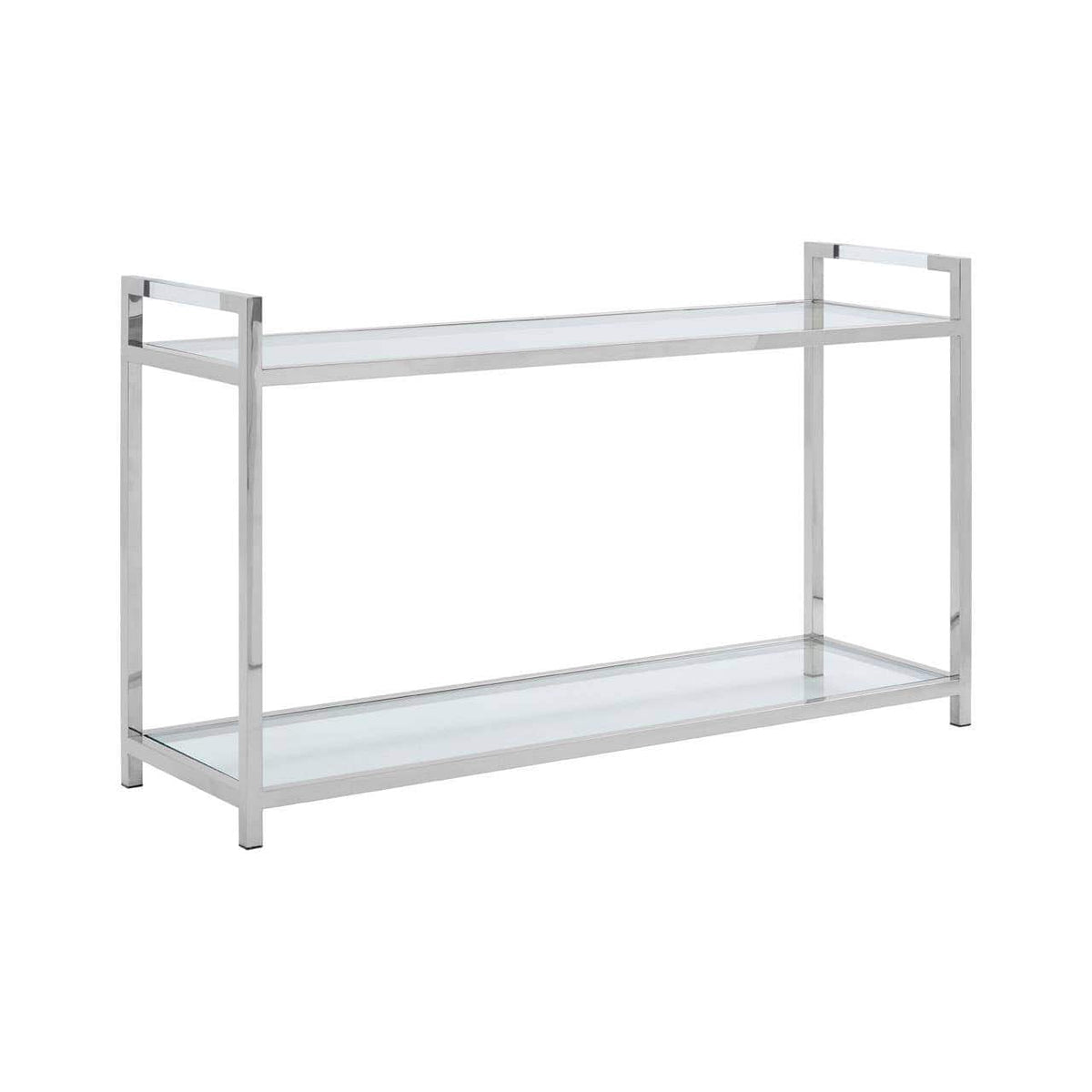 Noosa & Co. Living Vogue Stainless Steel Console Table with Glass Top House of Isabella UK