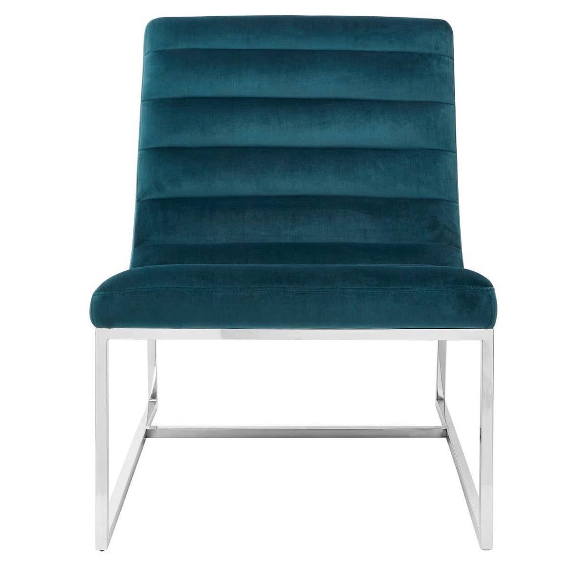 Vogue Teal Velvet Curved Cocktail Chair.