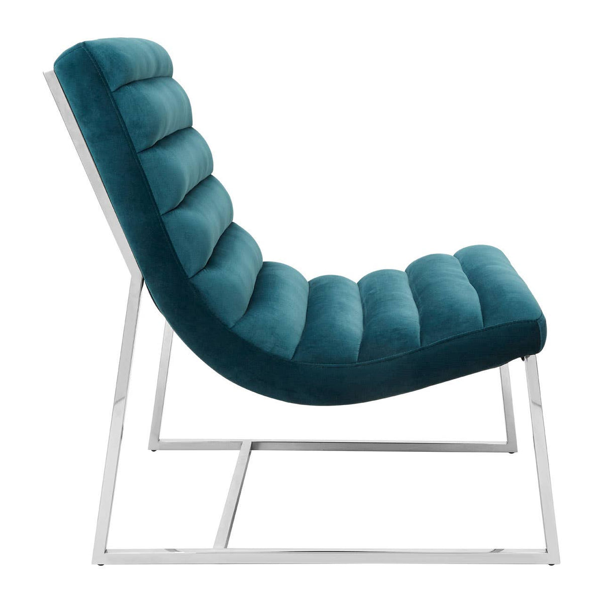 Vogue Teal Velvet Curved Cocktail Chair.