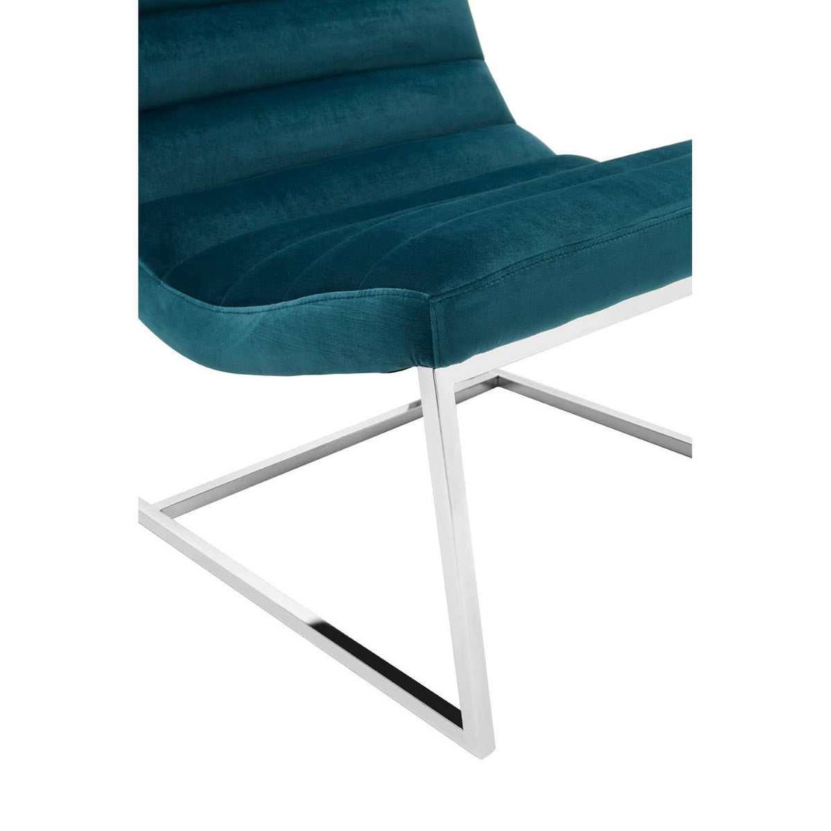 Vogue Teal Velvet Curved Cocktail Chair.