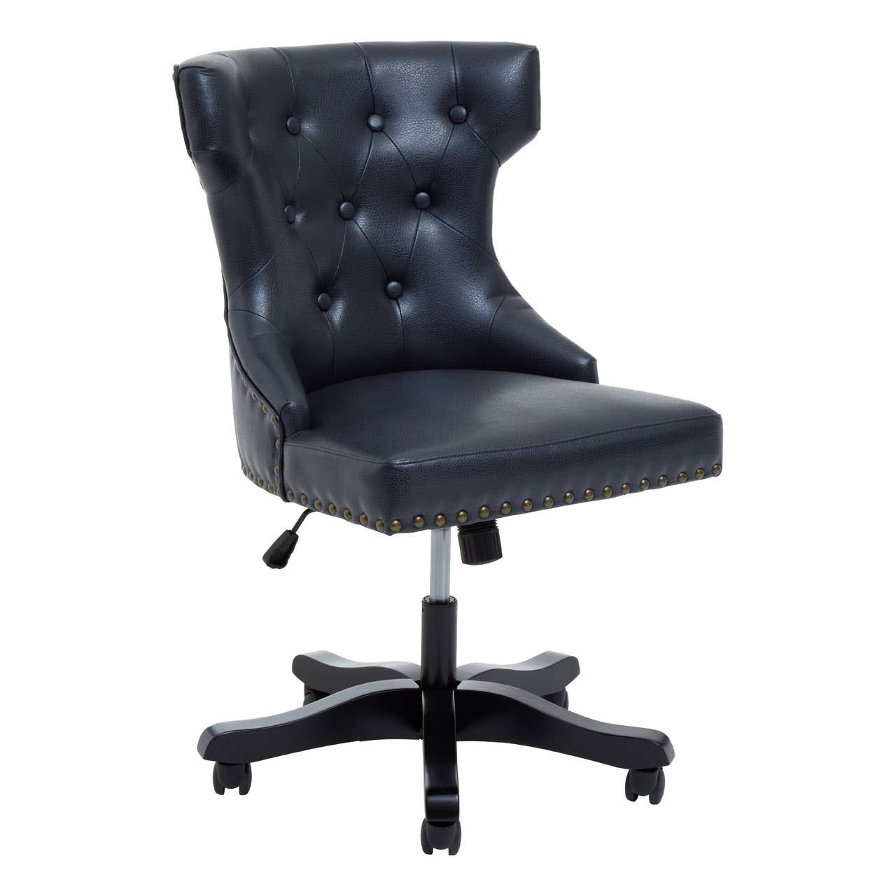 Noosa & Co. Living Walson Black Leather Effect Home Office Chair House of Isabella UK