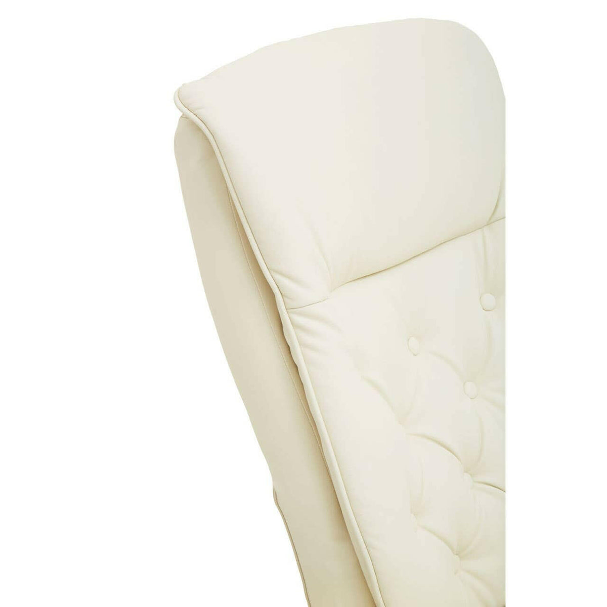 Warrington Ivory Leather Effect Recliner And Footstool.