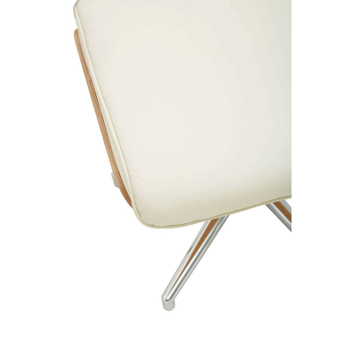 Warrington Ivory Leather Effect Recliner And Footstool.