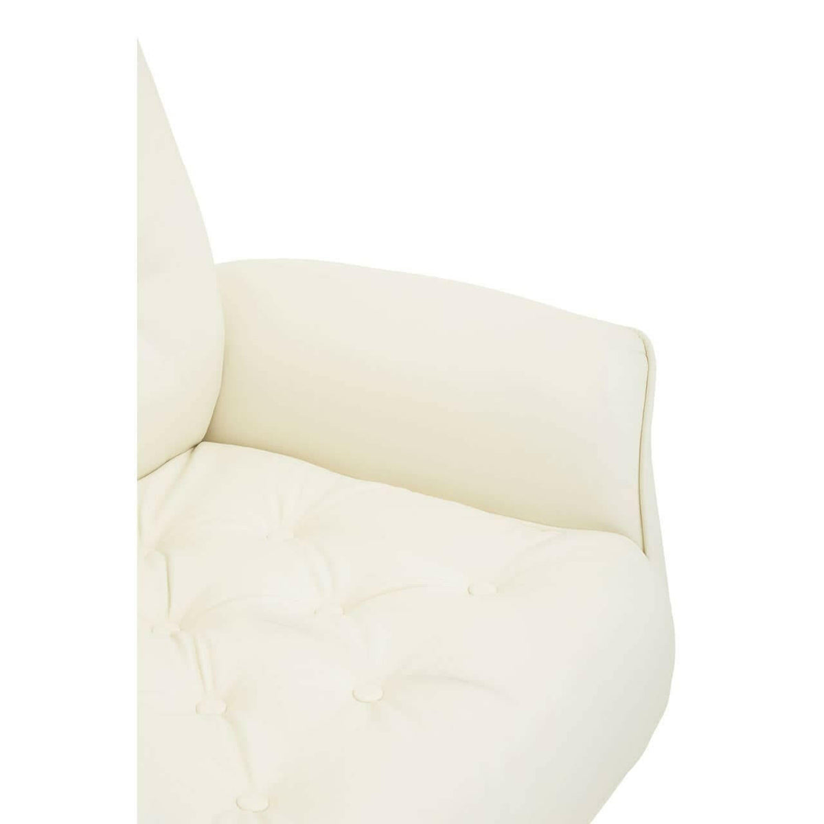 Warrington Ivory Leather Effect Recliner And Footstool.