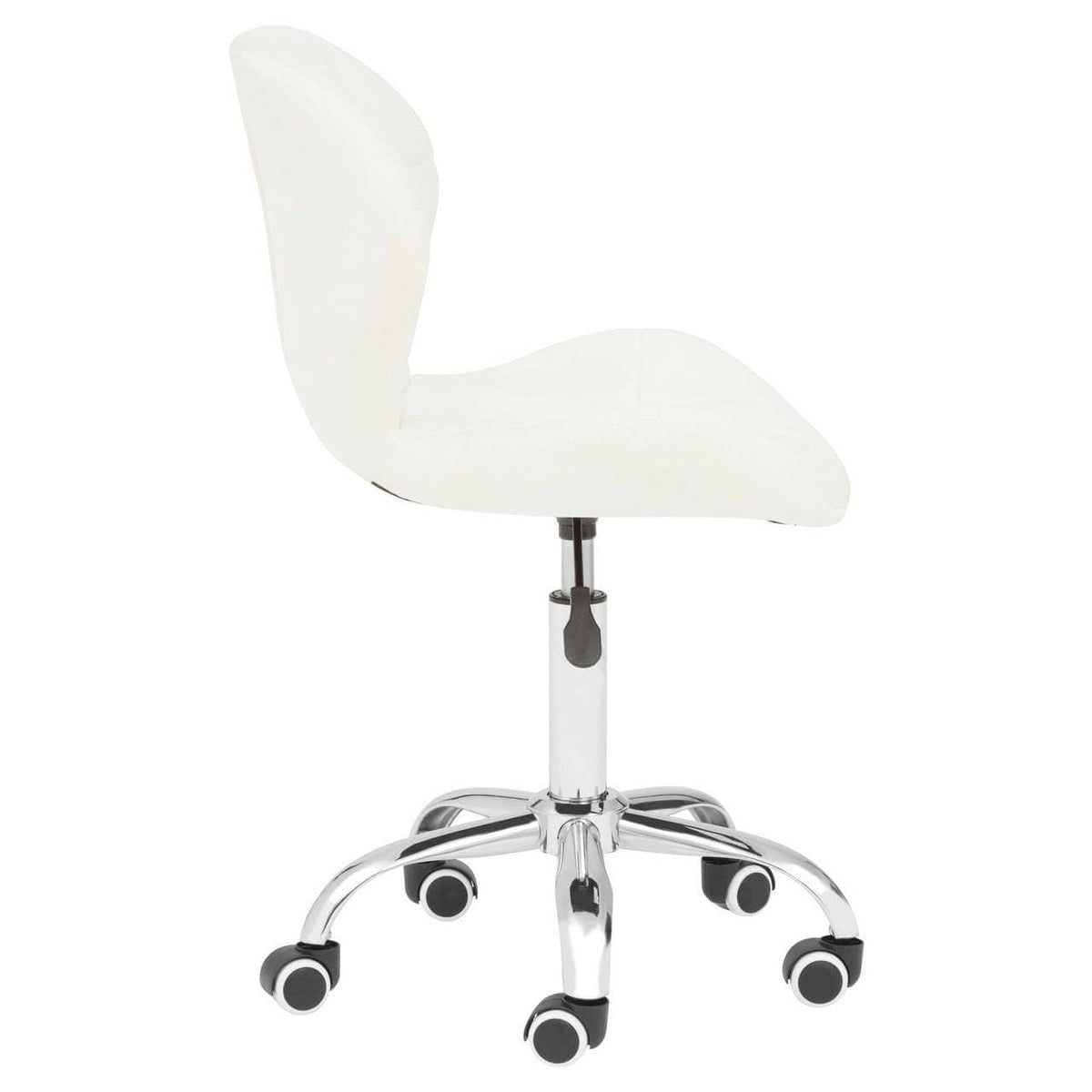 White Velvet Quilted Home Office Chair.