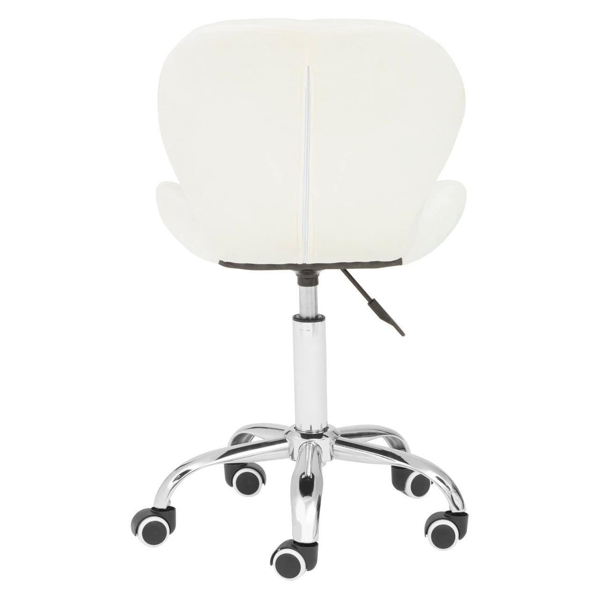 White Velvet Quilted Home Office Chair.