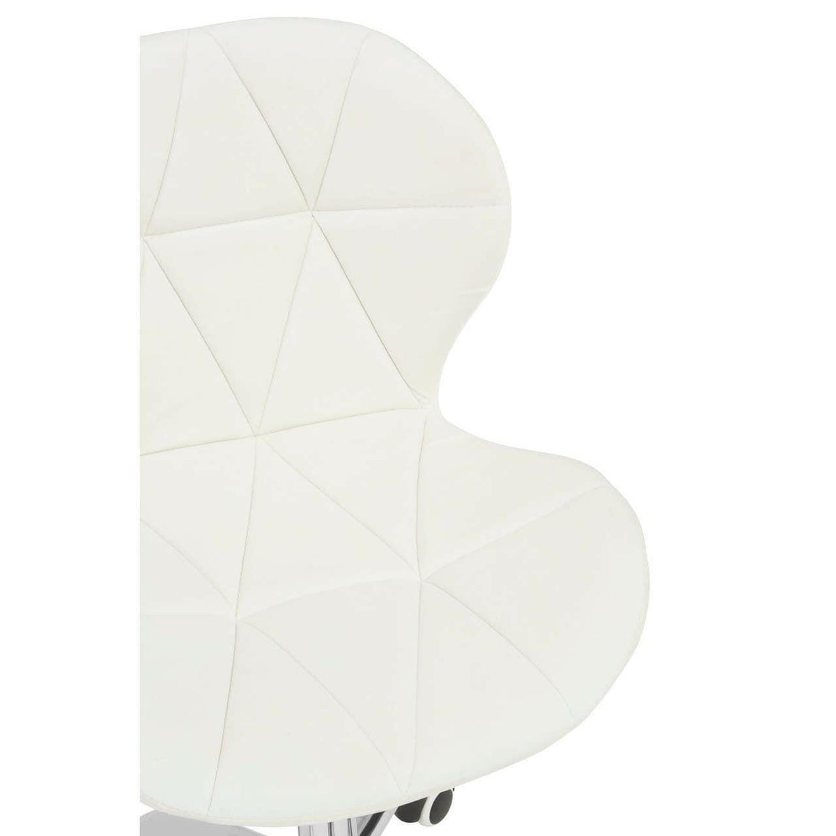 White Velvet Quilted Home Office Chair.