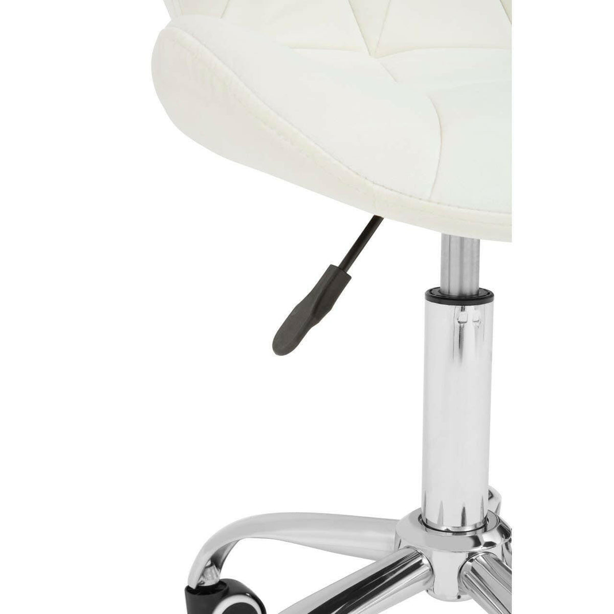 White Velvet Quilted Home Office Chair.