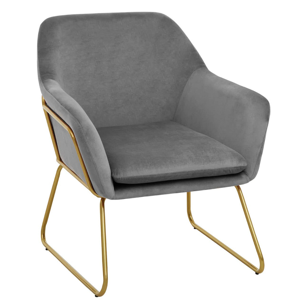 Xander Grey Velvet Armchair.