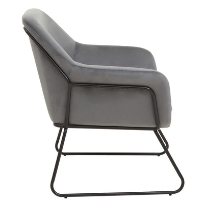 Noosa & Co. Living Xander Grey Velvet Black Frame Armchair House of Isabella UK