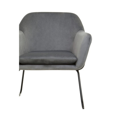 Noosa & Co. Living Xander Grey Velvet Black Frame Armchair House of Isabella UK