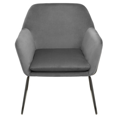 Noosa & Co. Living Xander Grey Velvet Black Frame Armchair House of Isabella UK