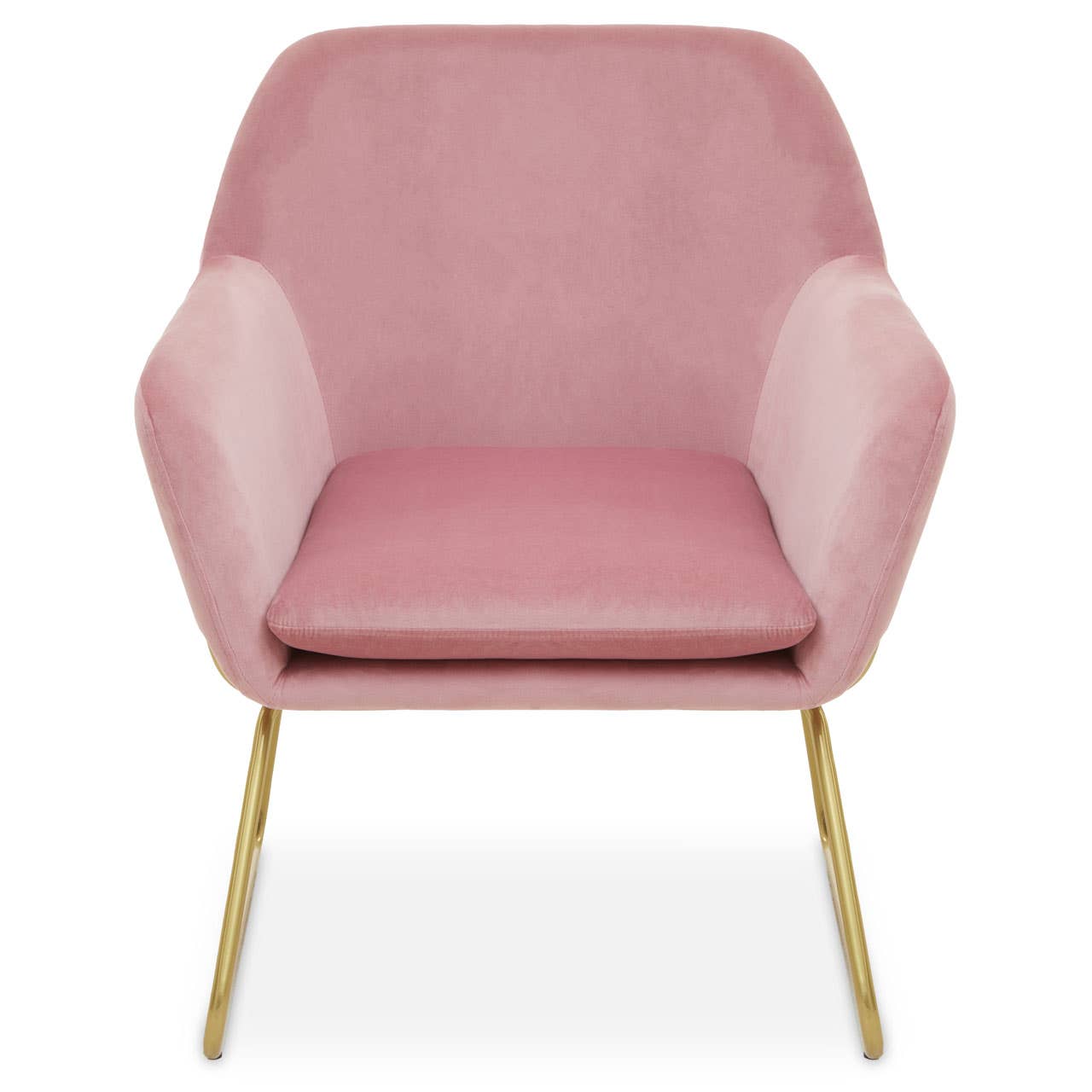 Noosa & Co. Living Xander Pink Velvet Bushed Gold Armchair House of Isabella UK