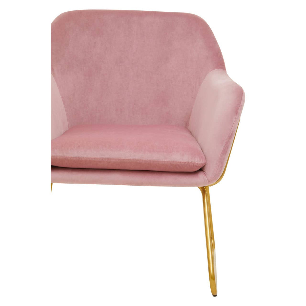 Xander Pink Velvet Powder Gold Armchair.