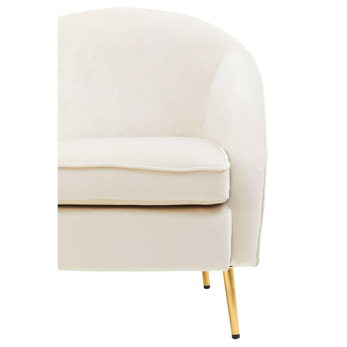 Yasmeen Beige Velvet Armchair.