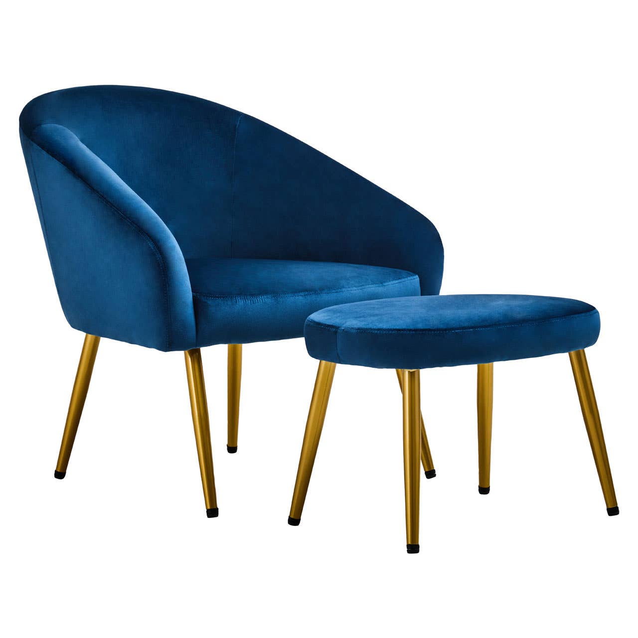 Noosa & Co. Living Yasmeen Midnight Blue Chair And Footstool House of Isabella UK