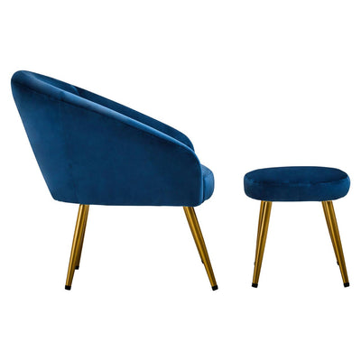 Noosa & Co. Living Yasmeen Midnight Blue Chair And Footstool House of Isabella UK