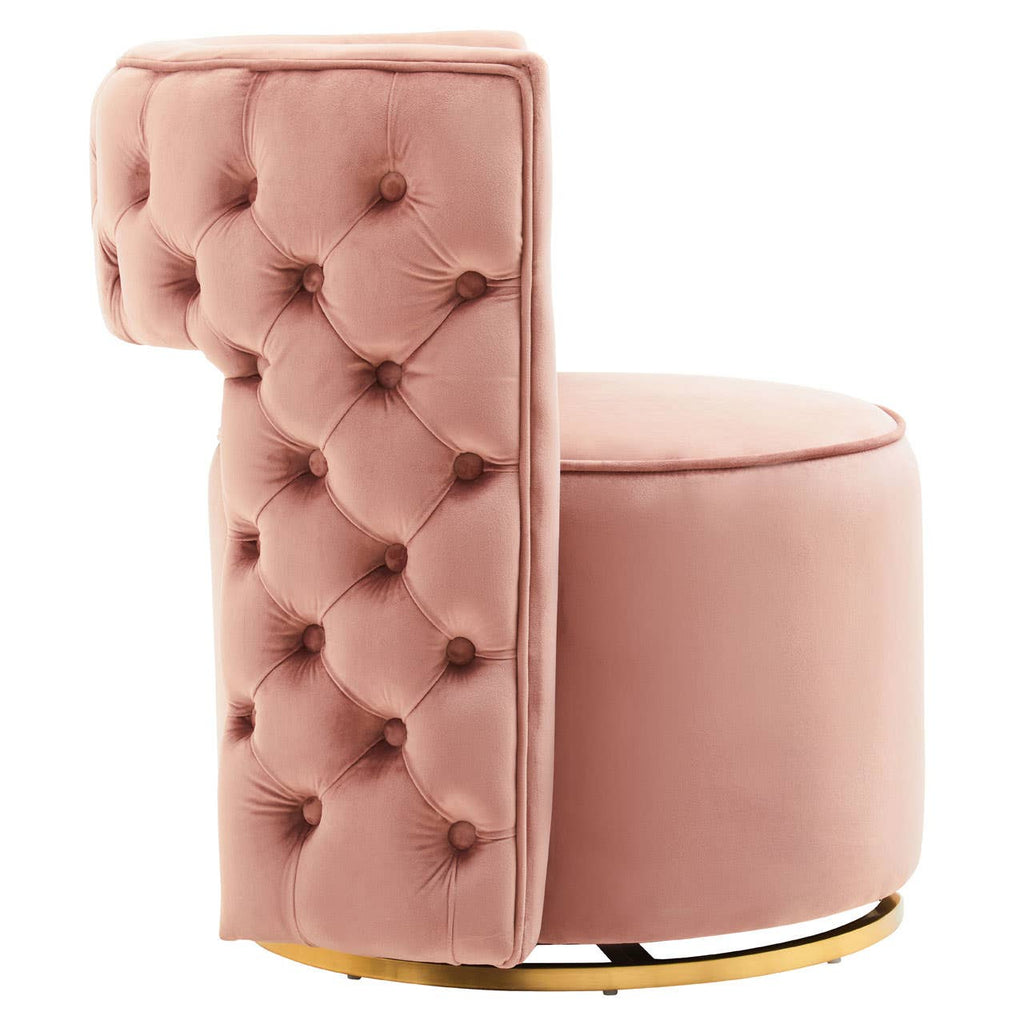 Yasmeen Pink Velvet Swivel Chair– House of Isabella UK