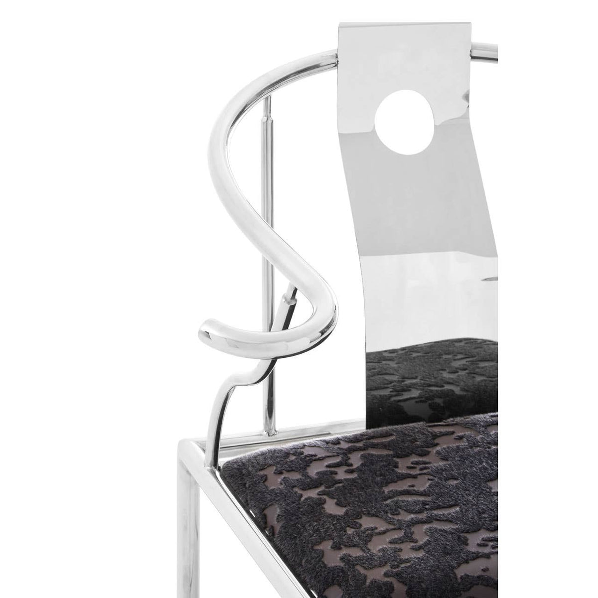 Yasmin Black Velvet & Steel Chair.