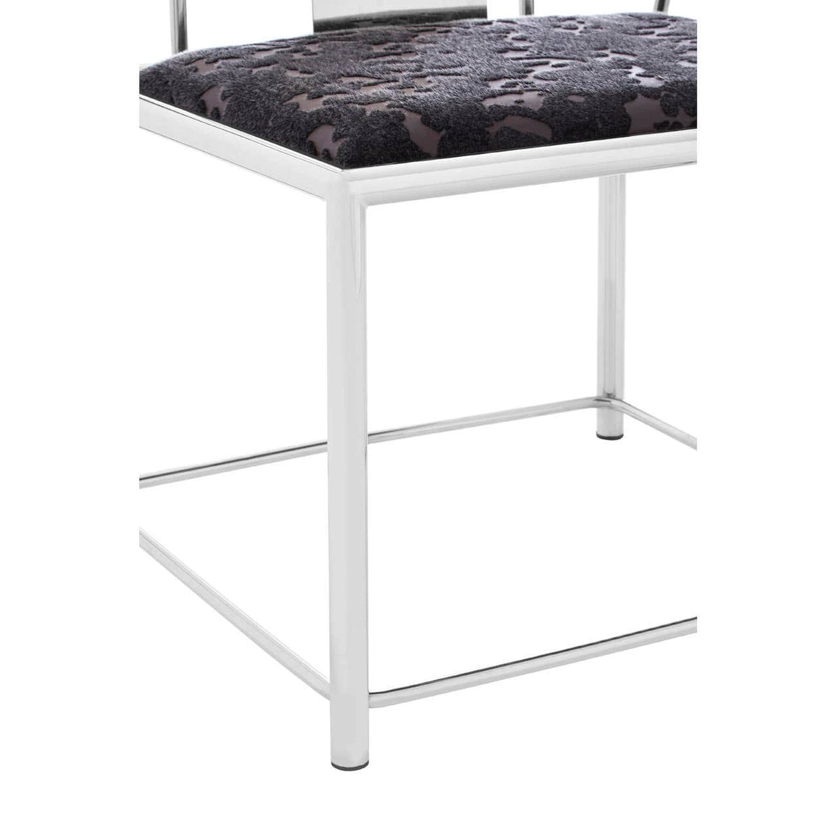 Yasmin Black Velvet & Steel Chair.