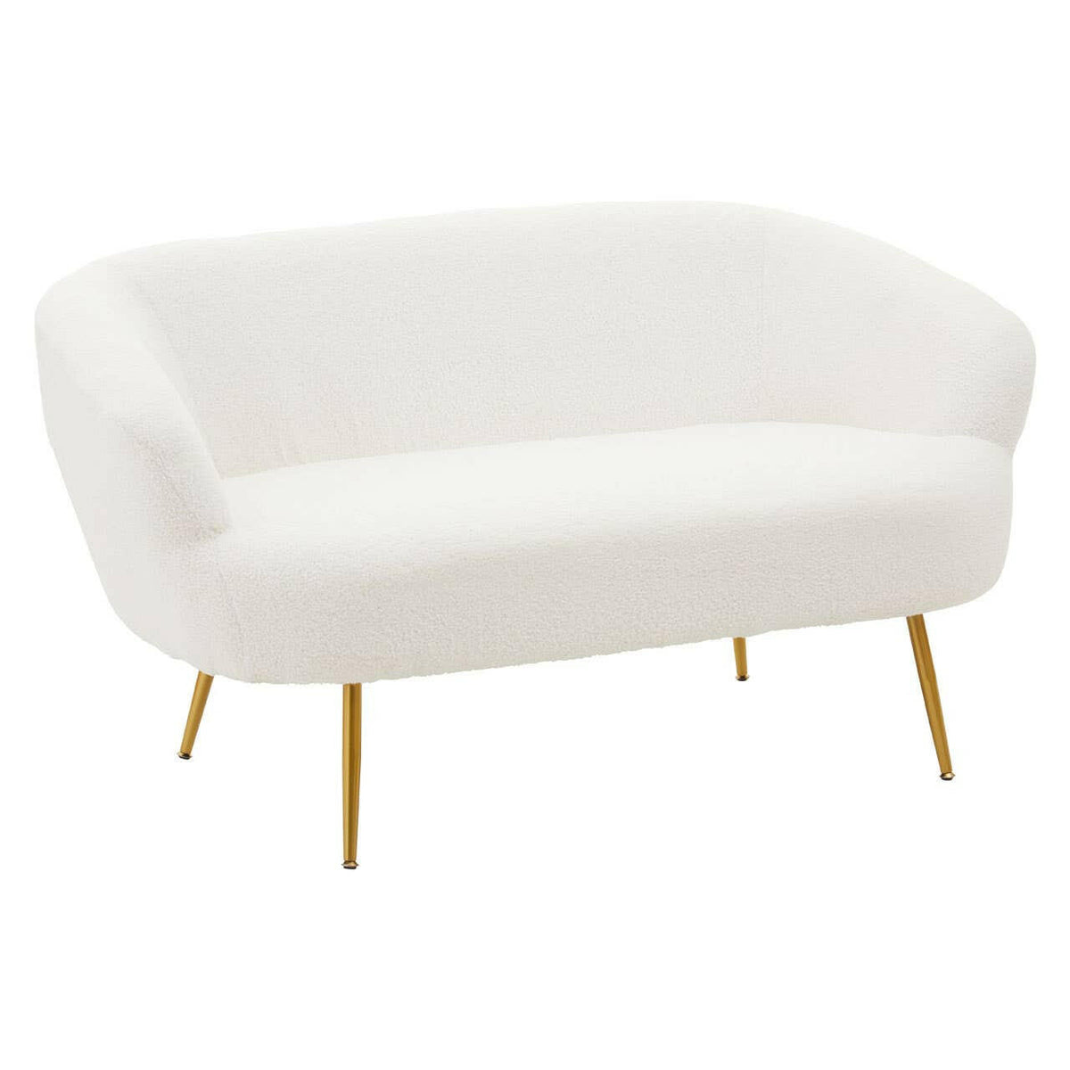 Yazmin Two Seat Sofa With Gold Finish Legs.