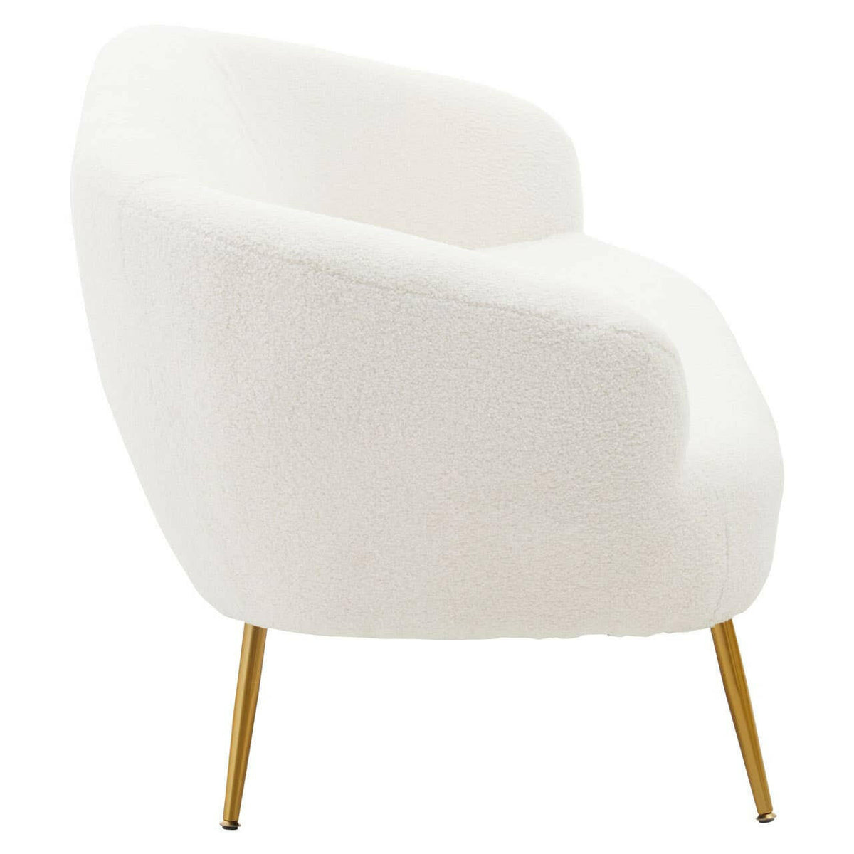 Yazmin Two Seat Sofa With Gold Finish Legs.