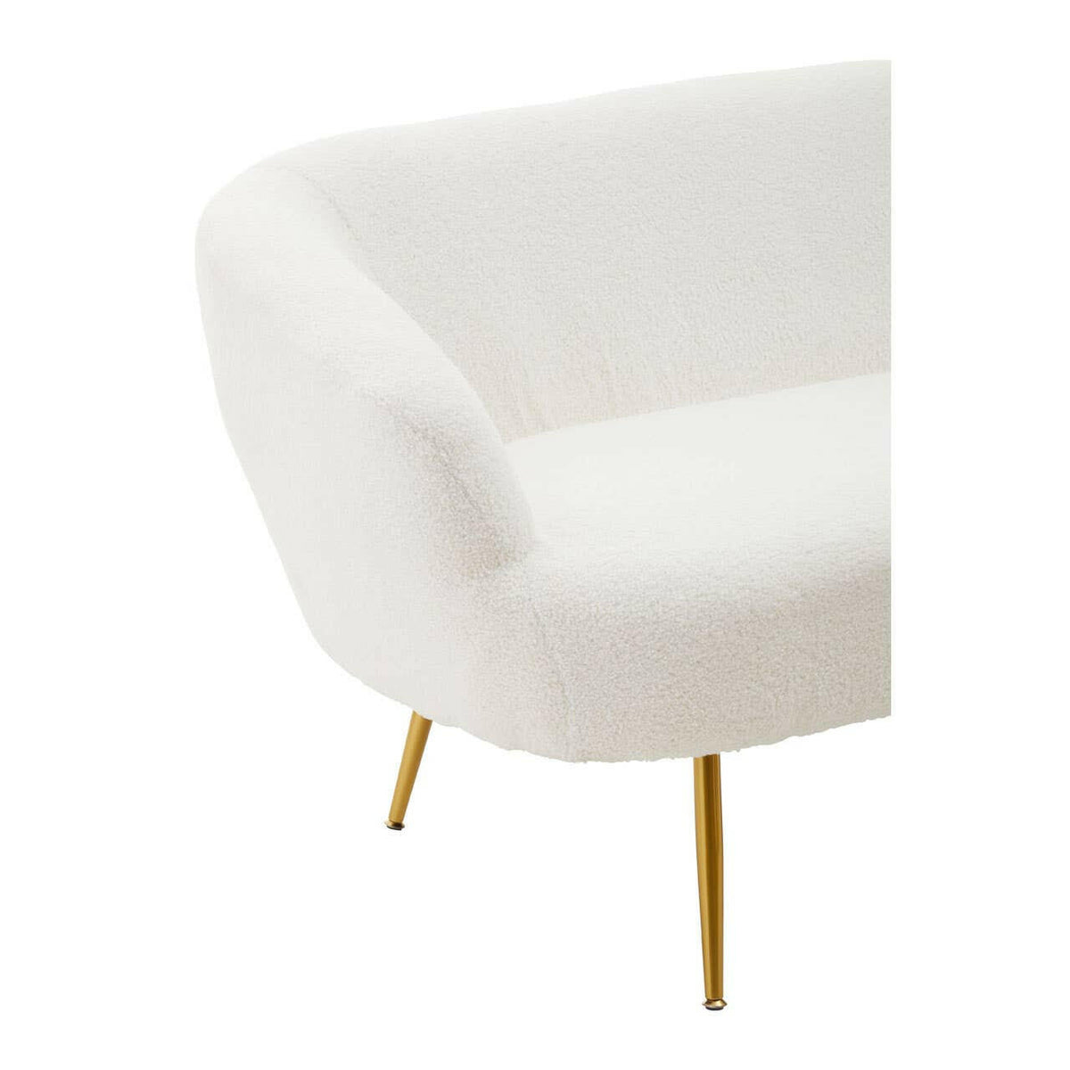 Yazmin Two Seat Sofa With Gold Finish Legs.